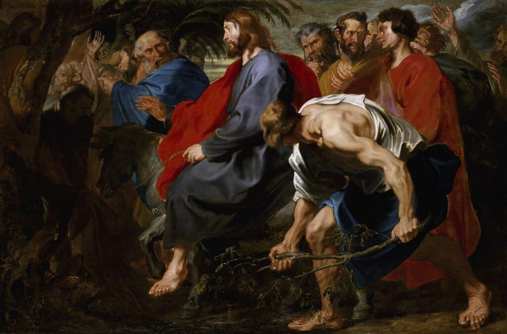 Entry of Christ into Jerusalem, a 1617 oil painting by Flemish Baroque painter Anthony van Dyck. Año	1617
Autor	Anton van Dyck
Técnica	Óleo sobre tela
Estilo	Barroco
Tamaño	151 cm × 229,2 cm
Localización	Museo de Arte de Indianápolis, Indianápolis, Indiana, Estados Unidos